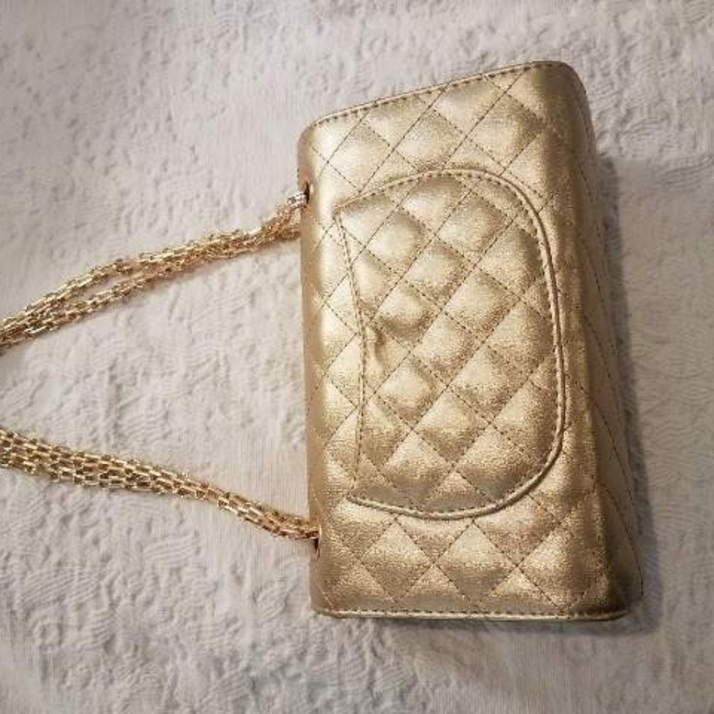 Last One! 🔥Quilted Gold satchel bag - Picture 5 of 6
